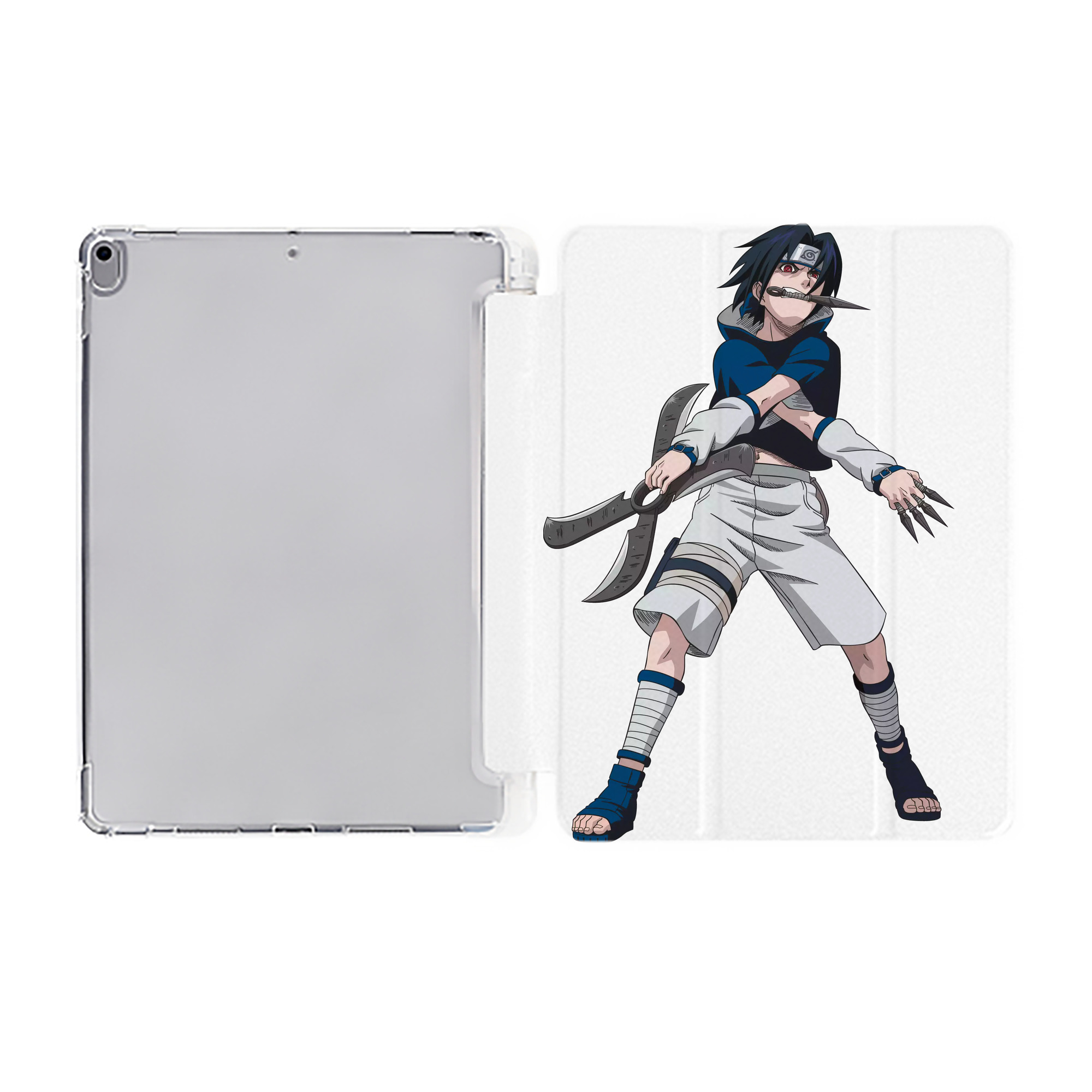 （画像用） NARUTO -ナルト- うちは サスケ Uchiha Sasuke IPad ケース ペン収納付き 三つ折りスタンド PUレザー×シリコン 対応機種9.5/10.5/10.9インチ